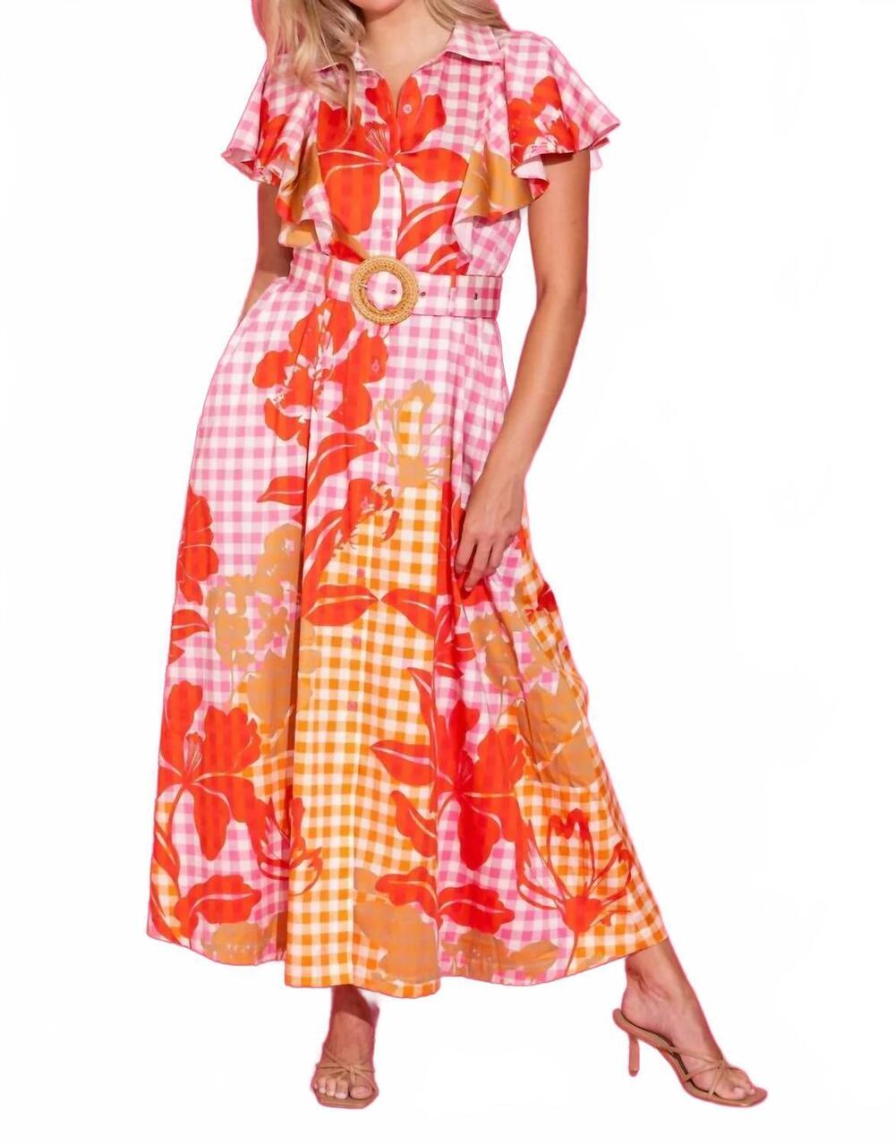 NEW ALDEN ADAIR rose button up dress in floral picnic